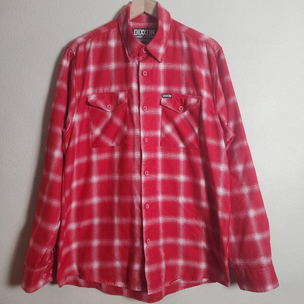 Dixxon Flannel Company Shirt Mens Large Red Plaid Third Street Long Sleeve Warm